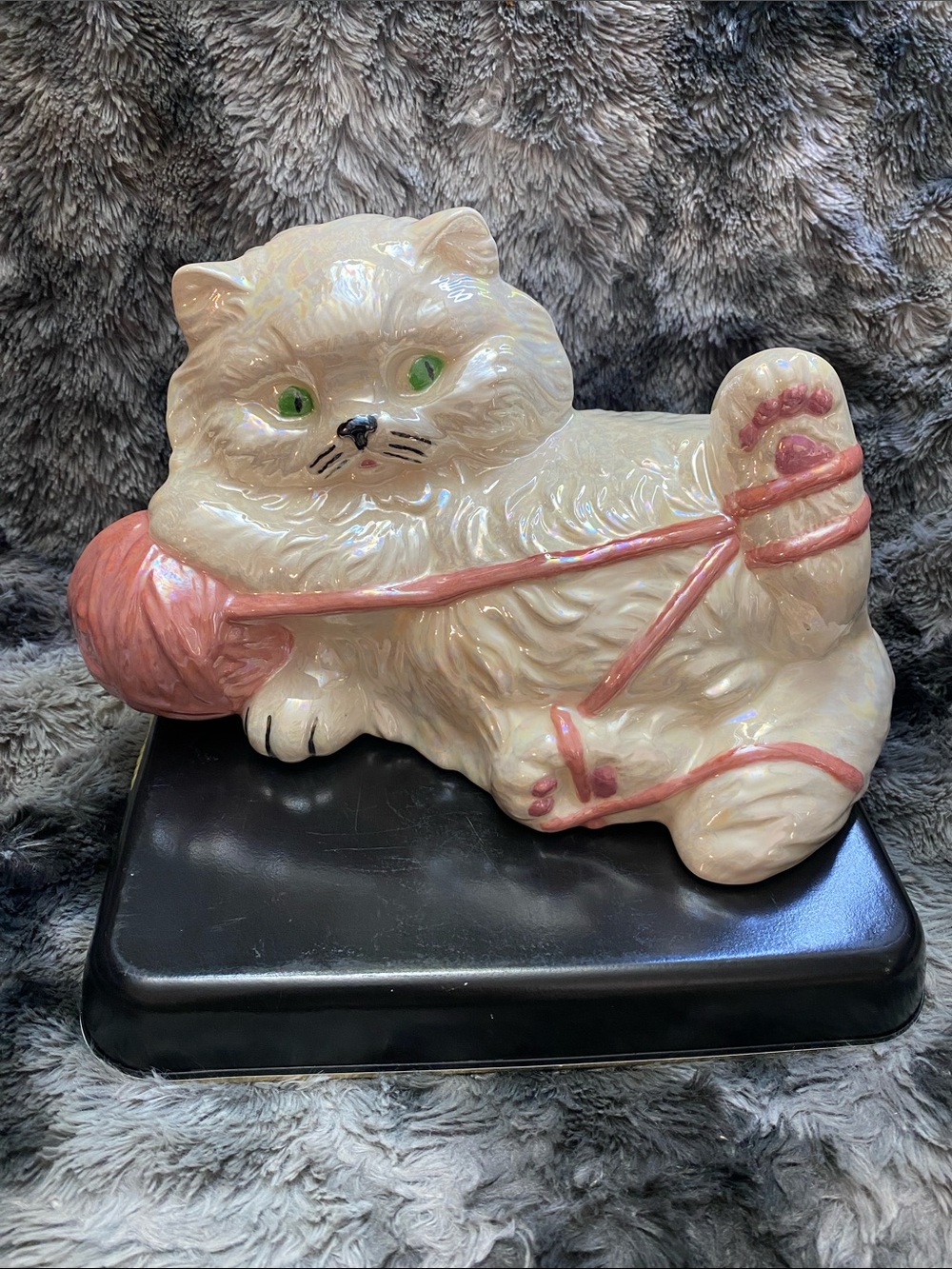 Vintage Persian Cat tangled in yarn